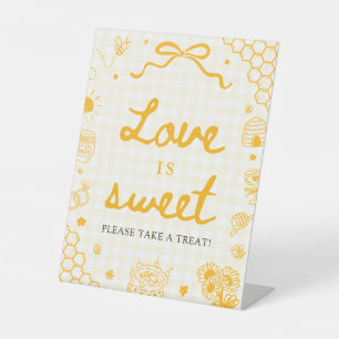 Panneau Amour Sucré Abeille à Carreaux Jaune Moder