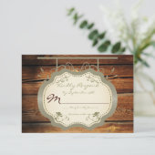 Panneau antique Cartes RSVP Mariage campagnard Rus (Debout devant)