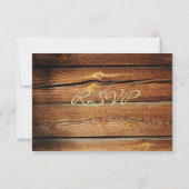 Panneau antique Cartes RSVP Mariage campagnard Rus (Dos)