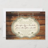 Panneau antique Invitations de Mariage campagnard  (Devant)