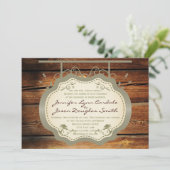 Panneau antique Invitations de Mariage campagnard  (Debout devant)