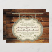 Panneau antique Invitations de Mariage campagnard  (Devant / Derrière)