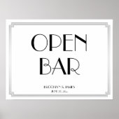 Panneau Art Déco Gatsby Silver Mariage Open Bar Si (Devant)