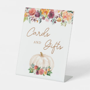 Panneau Automne Floral Citrouille Cartes et Cadeau