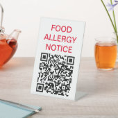 Panneau - Avis d'allergie alimentaire Code QR (In SItu)