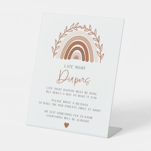 Panneau Baby shower Boho Rainbow Late Night Diapés (Recto)