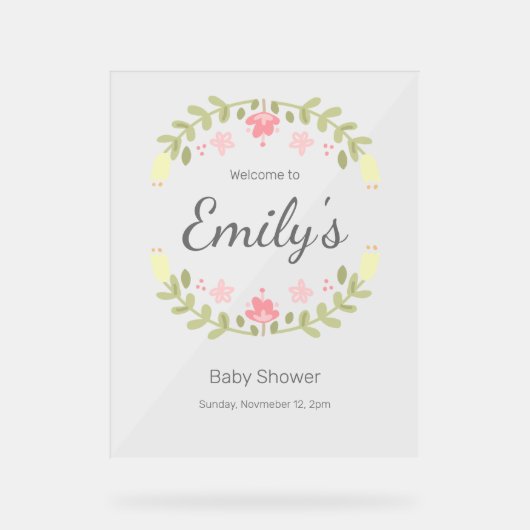 Panneau Baby shower d'accueil (Recto)