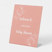 Panneau Baby shower d'accueil floral Peach (Recto)