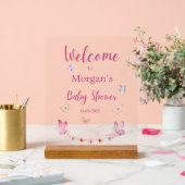 Panneau Baby shower d'accueil papillon (Mariage)