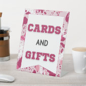 Panneau Baby shower de Caméra rose Cartes et Cadea (In SItu)