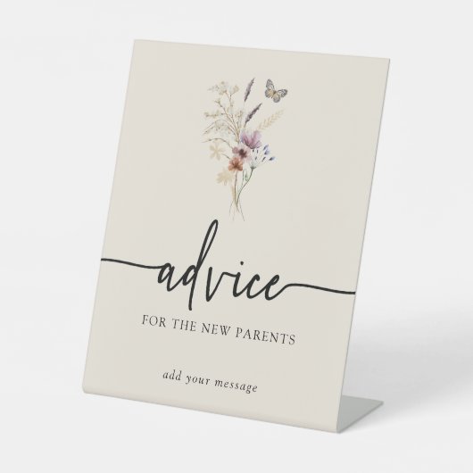 Panneau Baby shower Floral Conseils (Recto)