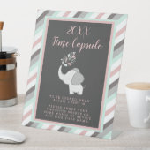 Panneau Baby shower temps rose et gris éléphant (In SItu)