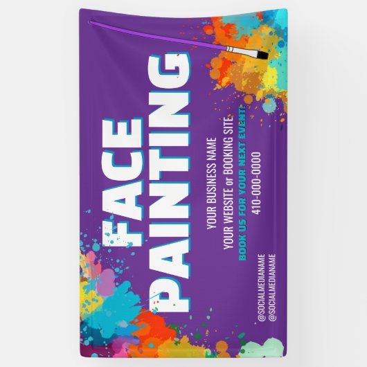 Panneau Bannière de peinture faciale (Vertical)