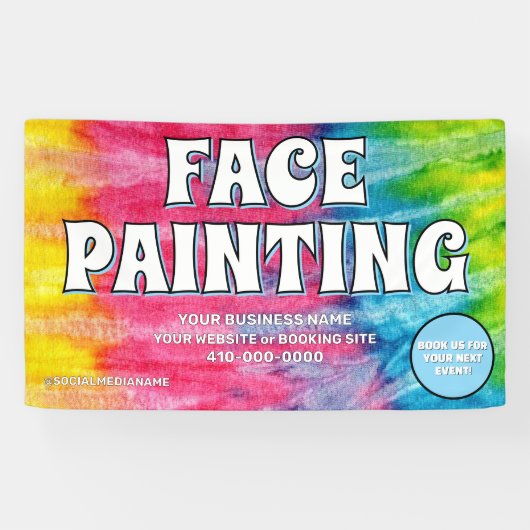 Panneau Bannière de peinture faciale (Horizontal)