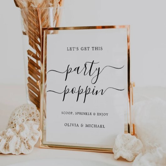 Panneau barre Popcorn | Mariage moderne imprimable