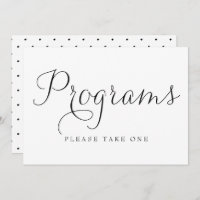 Panneau Black Dainty Script Programmes de mariage