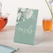 panneau blanc de cartes de bouquet vert (In SItu)