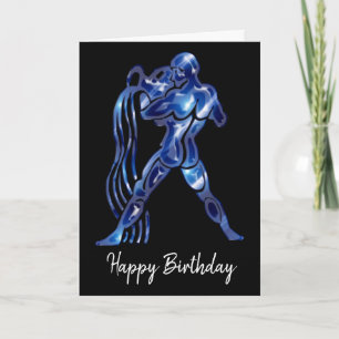 Panneau bleu Aquarius Carte d'anniversaire