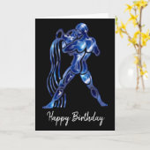 Panneau bleu Aquarius Carte d'anniversaire (Fleur jaune)