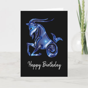 Panneau bleu Capricorne Carte d'anniversaire