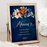 Panneau Bleu de la Marine de Terracotta Fête des m<br><div class="desc">Elégant bleu marine,  Terracotta,  Orange terroir à thème fleuri mariage / douche nuptiale signe bar mimosa avec élégant bouquet de bleu marine,  Terracotta couleur rose pivoines et vert eucalyptus feuilles. Veuillez me contacter pour toute aide sur la personnalisation ou si vous avez besoin d'un autre produit avec ce design.</div>
