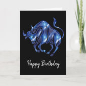 Panneau bleu Taurus Carte d'anniversaire (Devant)