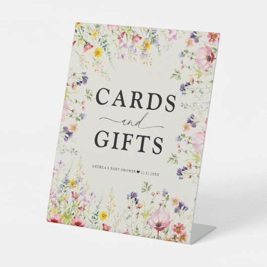 Panneau Boho Chic Fleur sauvage Baby shower (Recto)