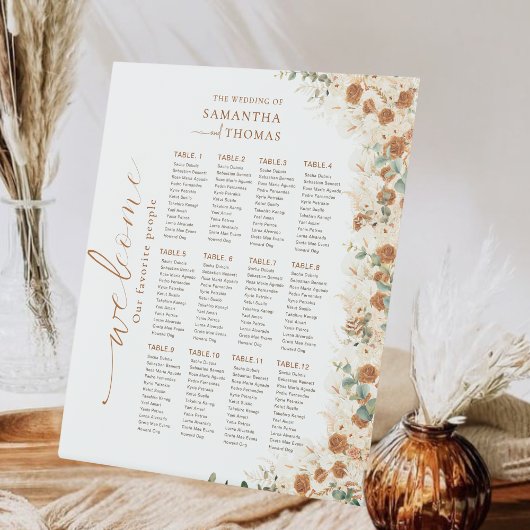 Panneau Boho Fall Floral Mariage Sein Graphique