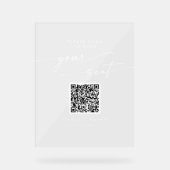 Panneau Boho QR blanc Mariage acrylique Sièges (Recto)