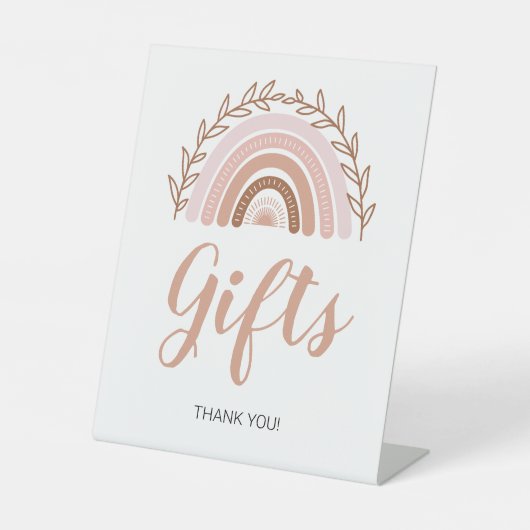 Panneau Boho Rainbow Gfts, panneau Baby shower 8x1 (Recto)