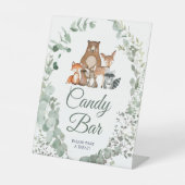 Panneau Bois Animaux Baby shower vert Barre de bon (Recto)