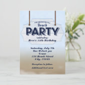 Panneau Bois blanc Plage Invitations tropicales (Debout devant)