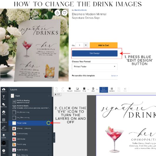 Panneau boisson Ellesmere Modern Minimal Signature