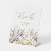 Panneau Boissons de douche violette Fleur sauvage (Recto)