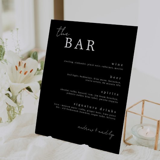 Panneau Boissons minimalistes du bar