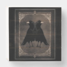 Panneau Boîte en bois Quirty Crows