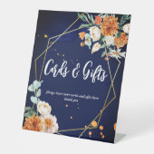 Panneau cadeau de la marine bleu orange sauge fleu (Recto)