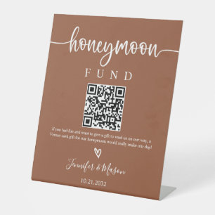 Panneau Cadeau de Lune de Miel, Code QR Vœu de Lun