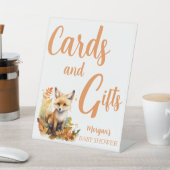Panneau Cadeaux de Baby shower Woodland Fox (In SItu)