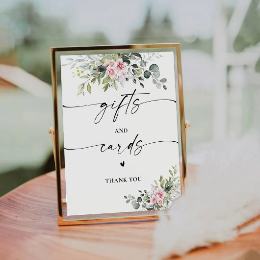 Panneau Cadeaux et cartes rose pâle