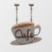 Panneau café café café bois panneau suspendu vinta (Feuille)