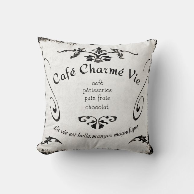 Panneau café français - Coussin (Recto)