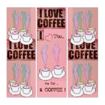 Panneau café Lover café avec Triptyque rose