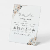 Panneau Calendrier Mariage Ivor Et Bleu Boho (Recto)