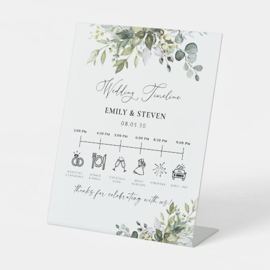 Panneau Calendrier Mariage vert (Recto)