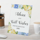 Panneau Carreaux bleus Citron Conseils et bien sou (In SItu)