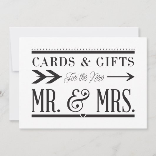 Panneau Cartes & Cadeaux de Mariage (Devant)