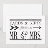 Panneau Cartes de Mariage & Cadeaux (Devant / Derrière)