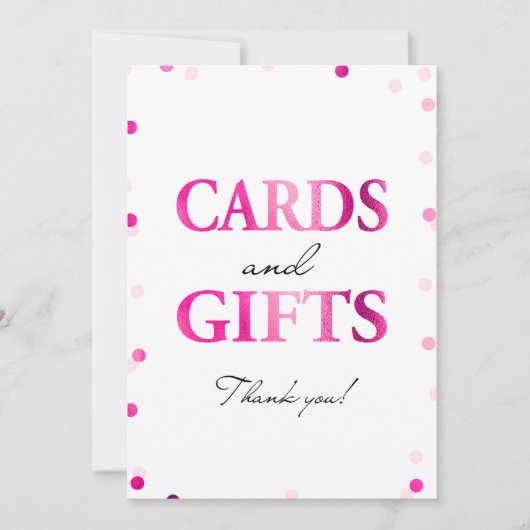 Panneau Cartes et Cadeaux | Confettis Rose Magenta (Devant)