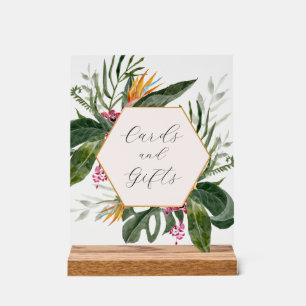 Panneau Cartes et Cadeaux Floraux Tropicaux
